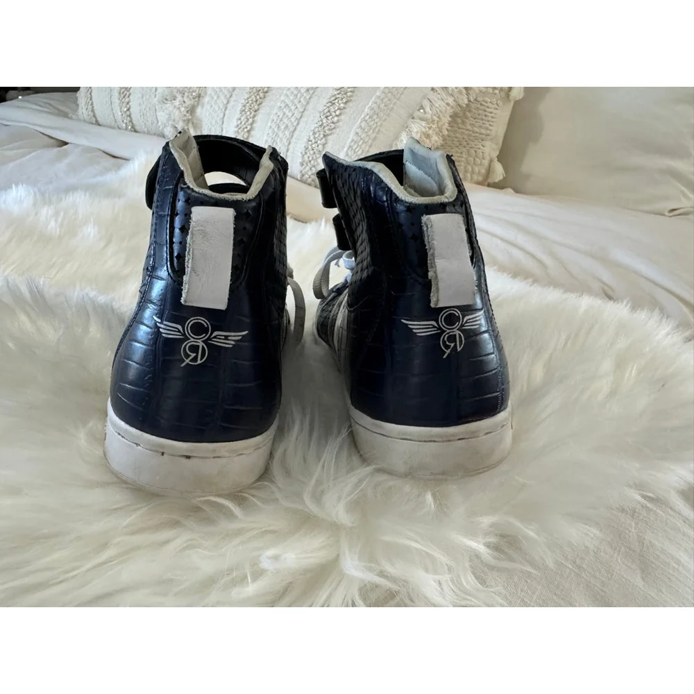 Creative Recreation | Midnight Blue Croc Embossed High-Top Sneakers | US 12 - Picture 5 of 10